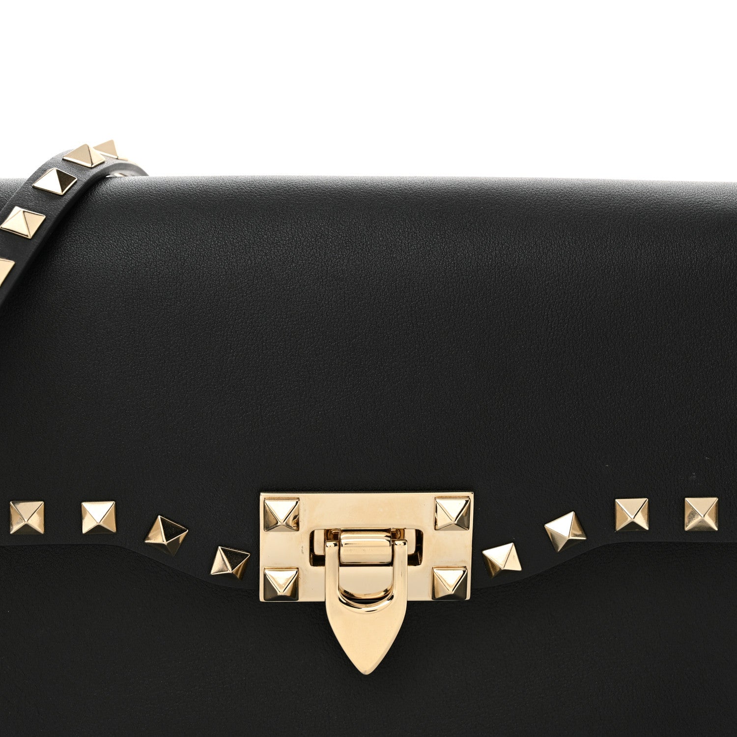 Valentino Garavani Vitello Medium Rockstud Flip Lock Crossbody Bag Black 7 of 9