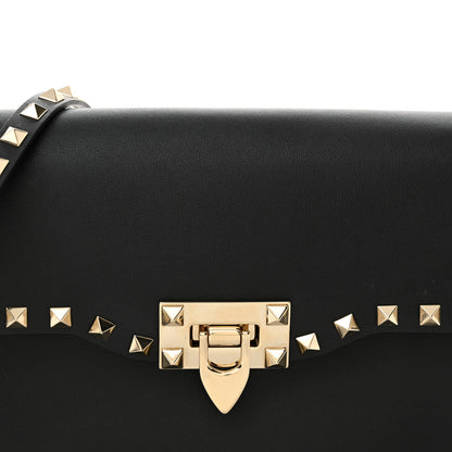 Valentino Garavani Vitello Medium Rockstud Flip Lock Crossbody Bag Black 7 of 9