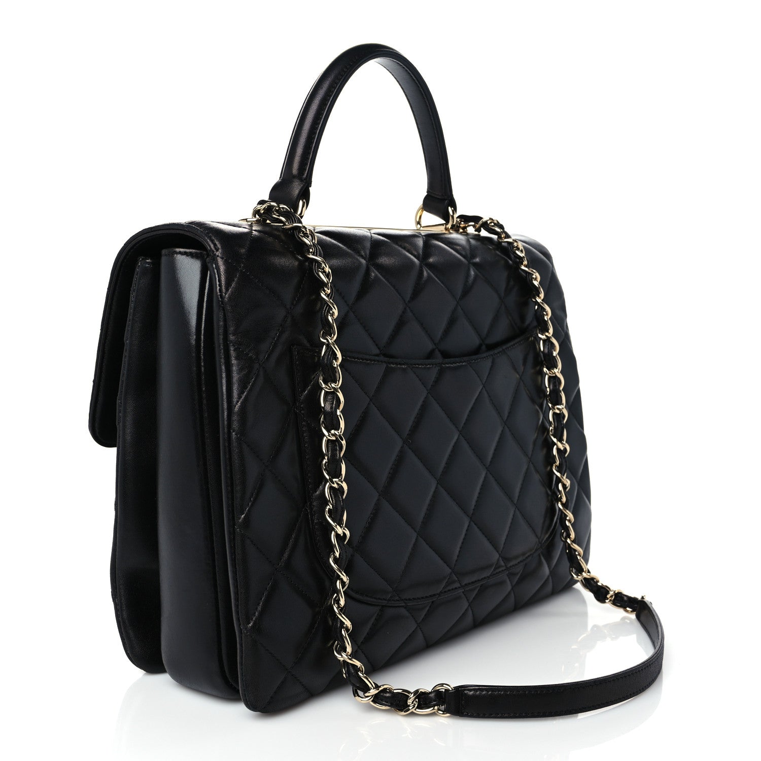Chanel Lambskin Quilted Large Trendy CC Dual Handle Flap Bag Black 3 of 9