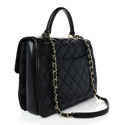 Chanel Lambskin Quilted Large Trendy CC Dual Handle Flap Bag Black 3 of 9