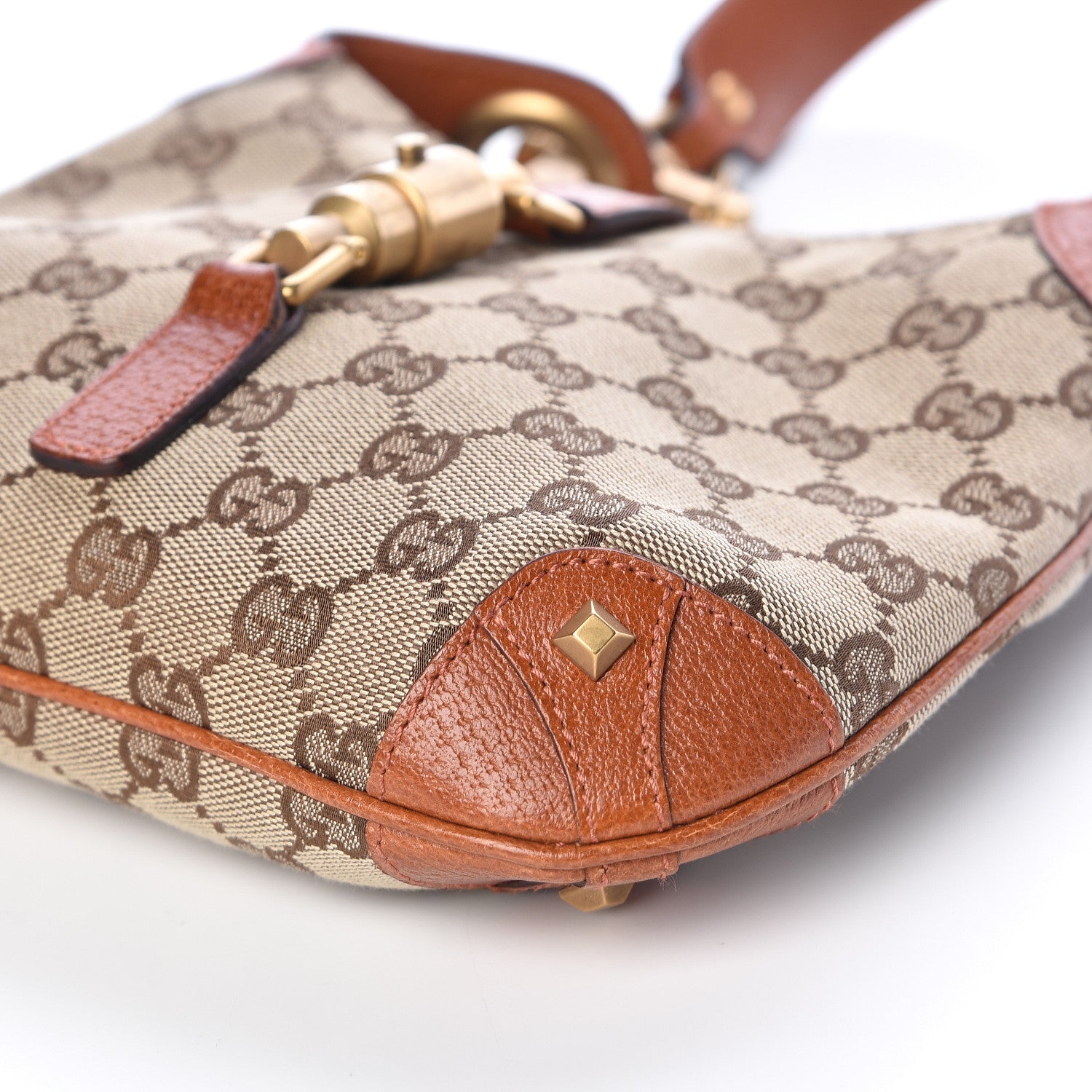 Gucci Monogram Mini Piston Lock Jackie O Hobo Orange 9 of 11