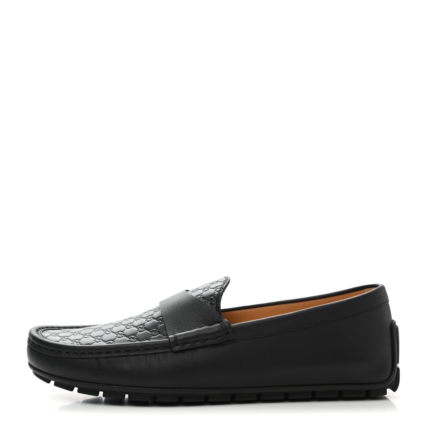 Gucci Calfskin Miro Soft Microguccissima Mens Driver Loafers 7.5 Black 1 of 9