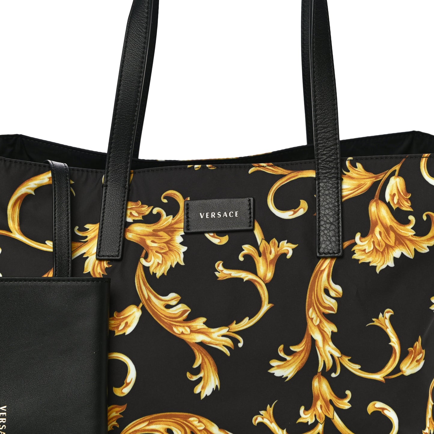 Nylon Baroque Print Tote Black