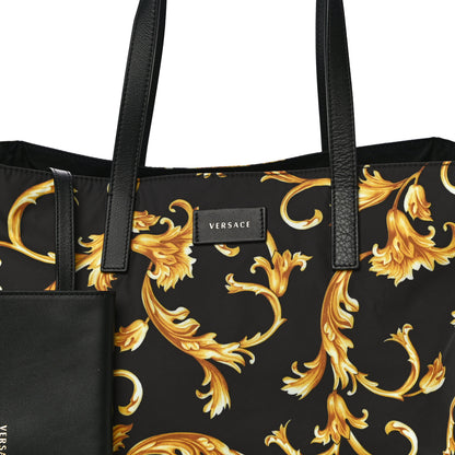 Versace Nylon Baroque Print Tote Black 9 of 11