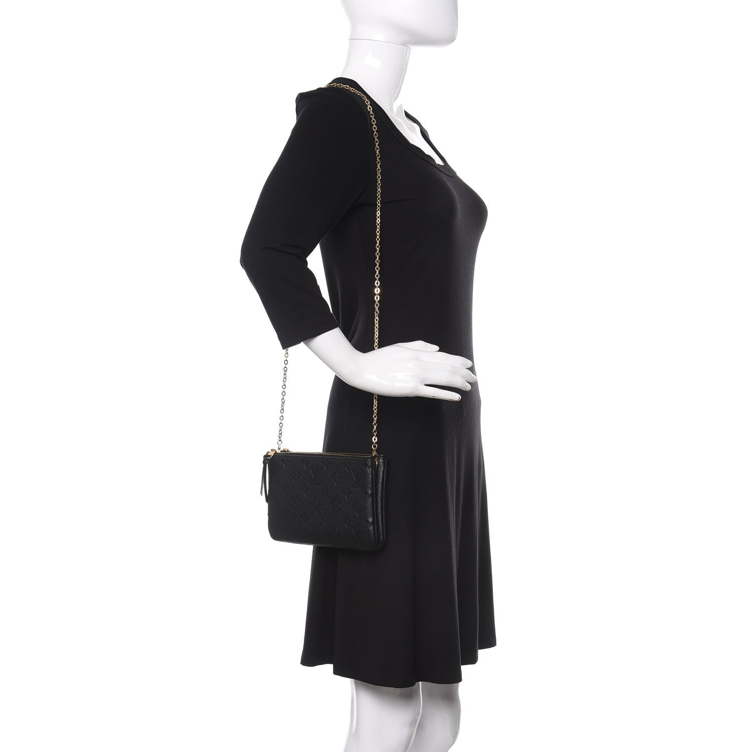 Louis Vuitton Empreinte Double Zip Pochette Black 2 of 12