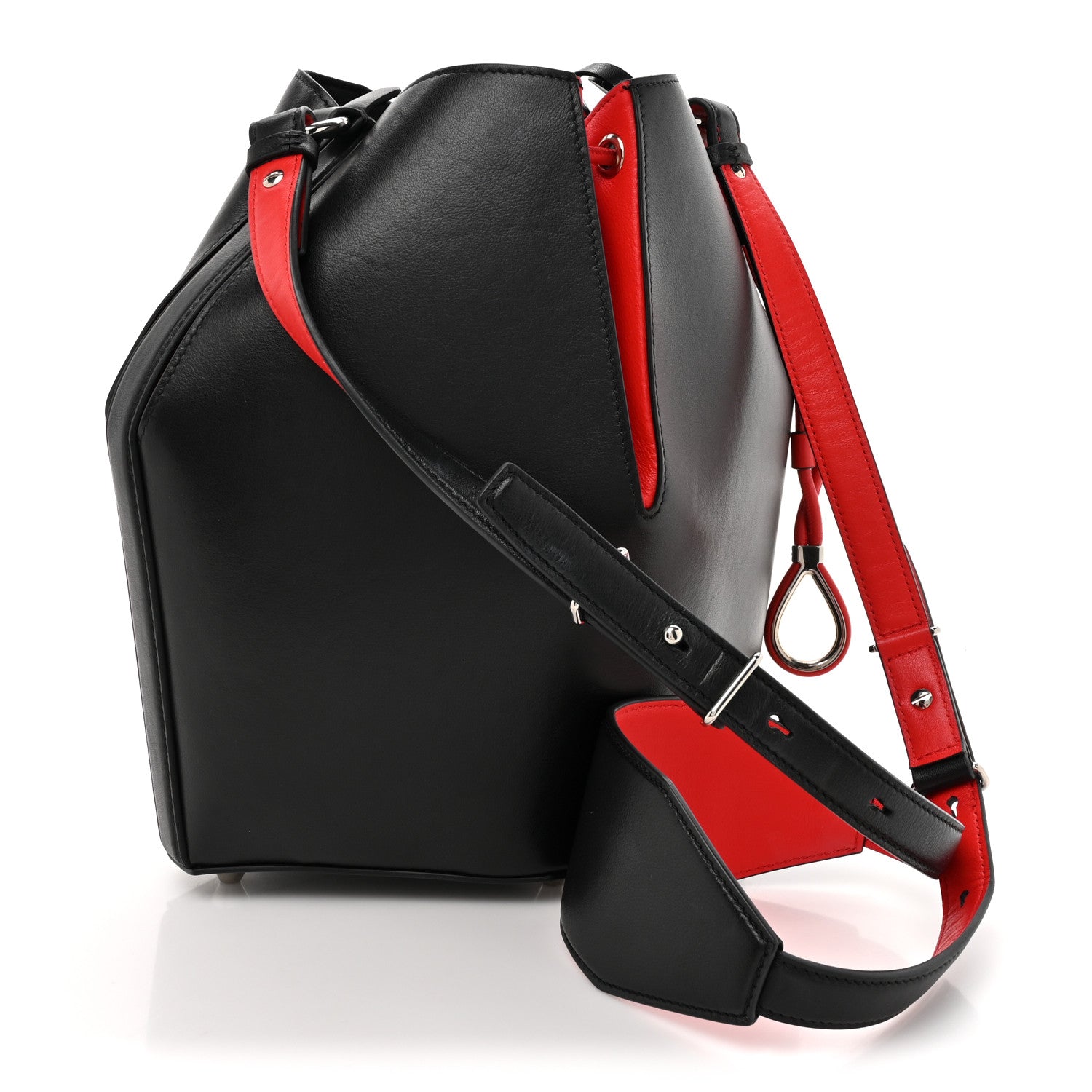 Alexander McQueen Calfskin The Bucket Bag Black Lust Red 4 of 12