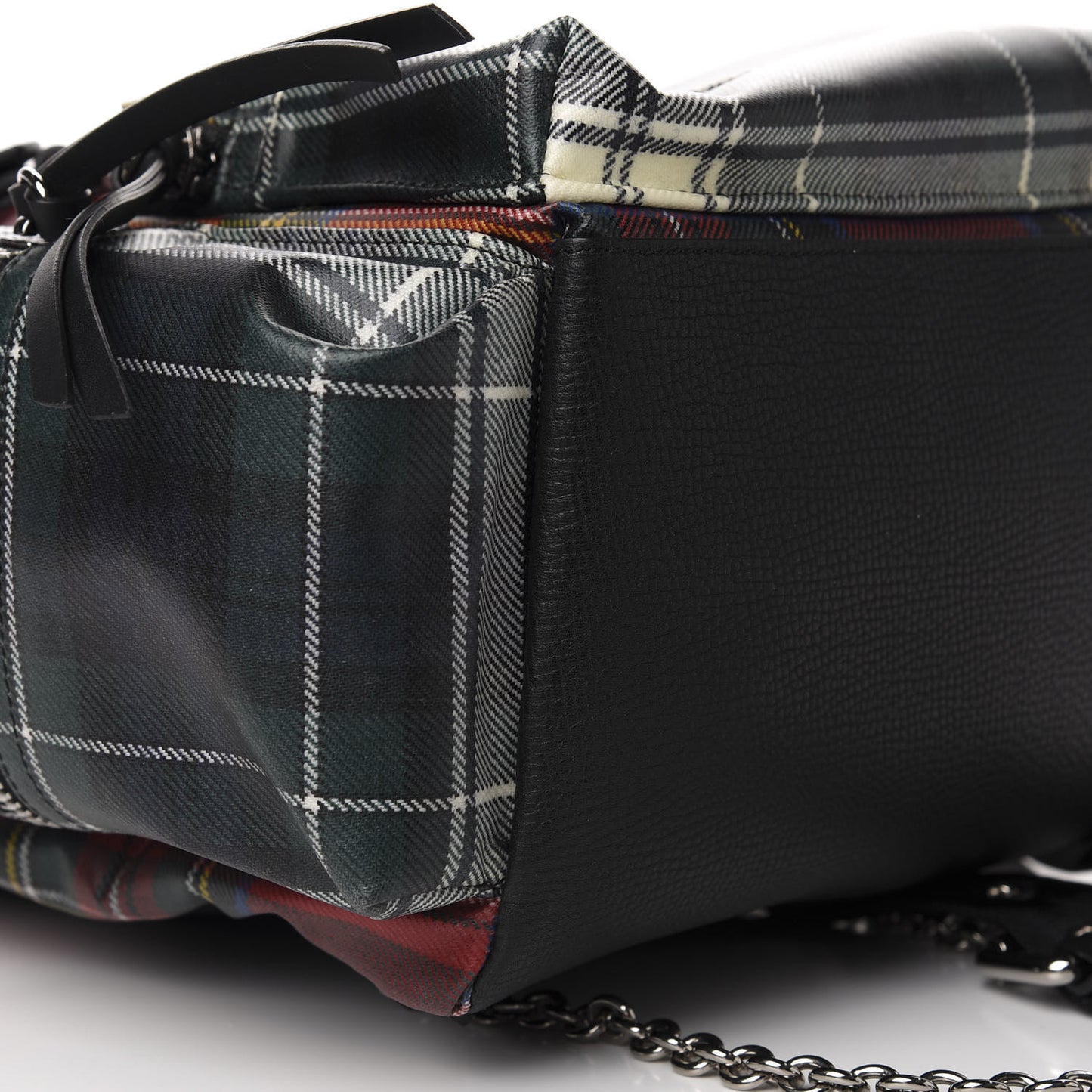 Laminated Tartan Patchwork Rucksack Backpack Military Red