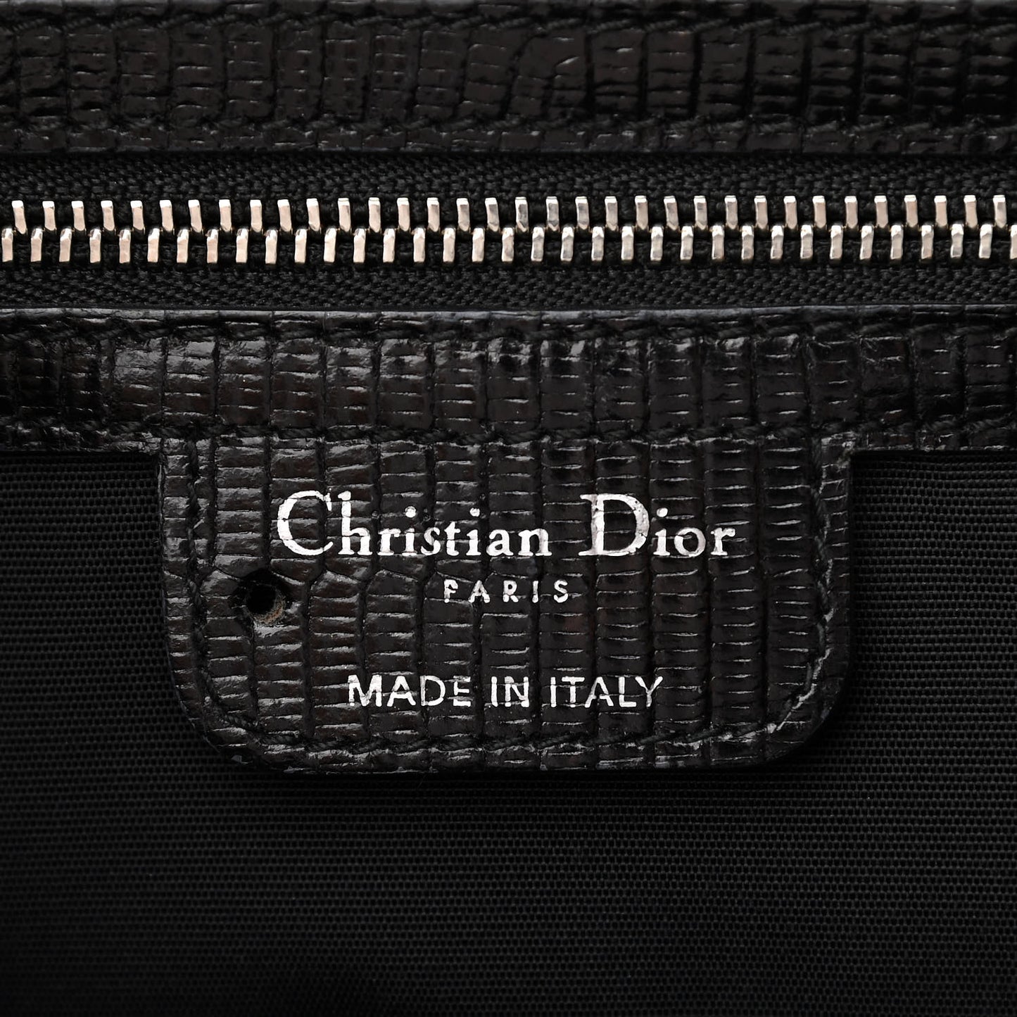 Calfskin Lizard Shoulder Bag Black