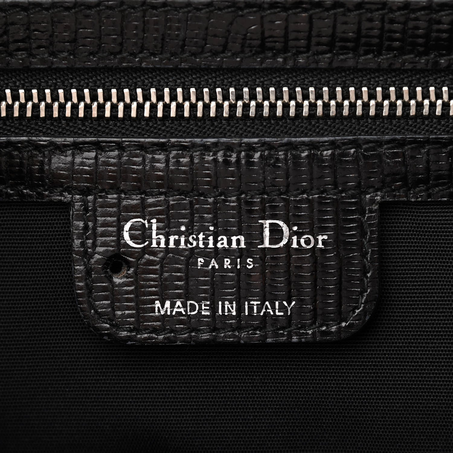 Christian Dior Calfskin Lizard Shoulder Bag Black 6 of 11