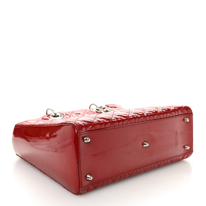 Christian Dior Patent Cannage Large Lady Dior Red 4 of 12