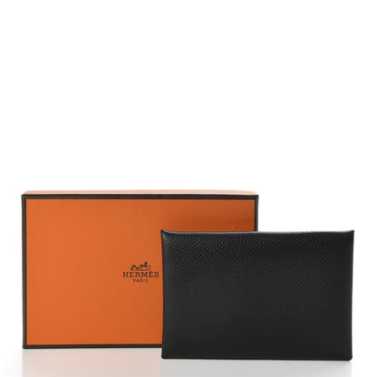 Hermes Epsom Calvi Card Case Black 7 of 7