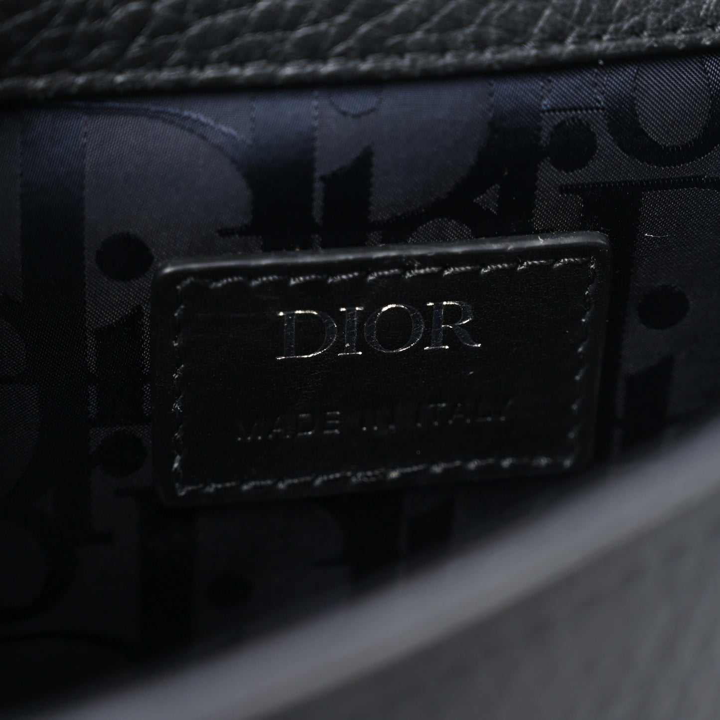 Grained Calfskin Mini Gallop Bag With Strap Black