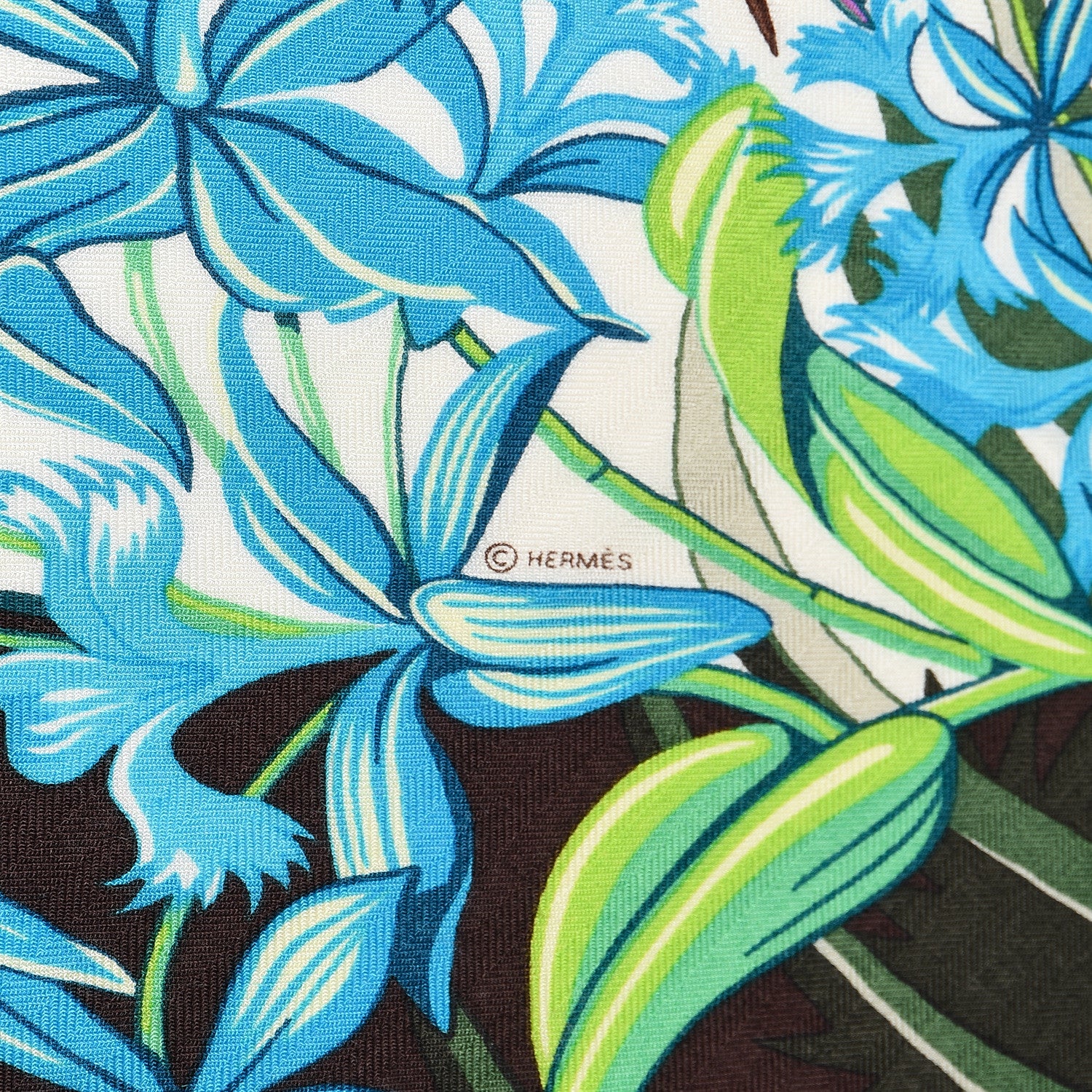 Hermes Cashmere Silk Flamingo Party Shawl 140 Blanc Vert Fuchsia 4 of 4