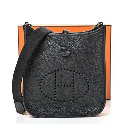 Hermes Taurillon Clemence Evelyne TPM Black 10 of 10