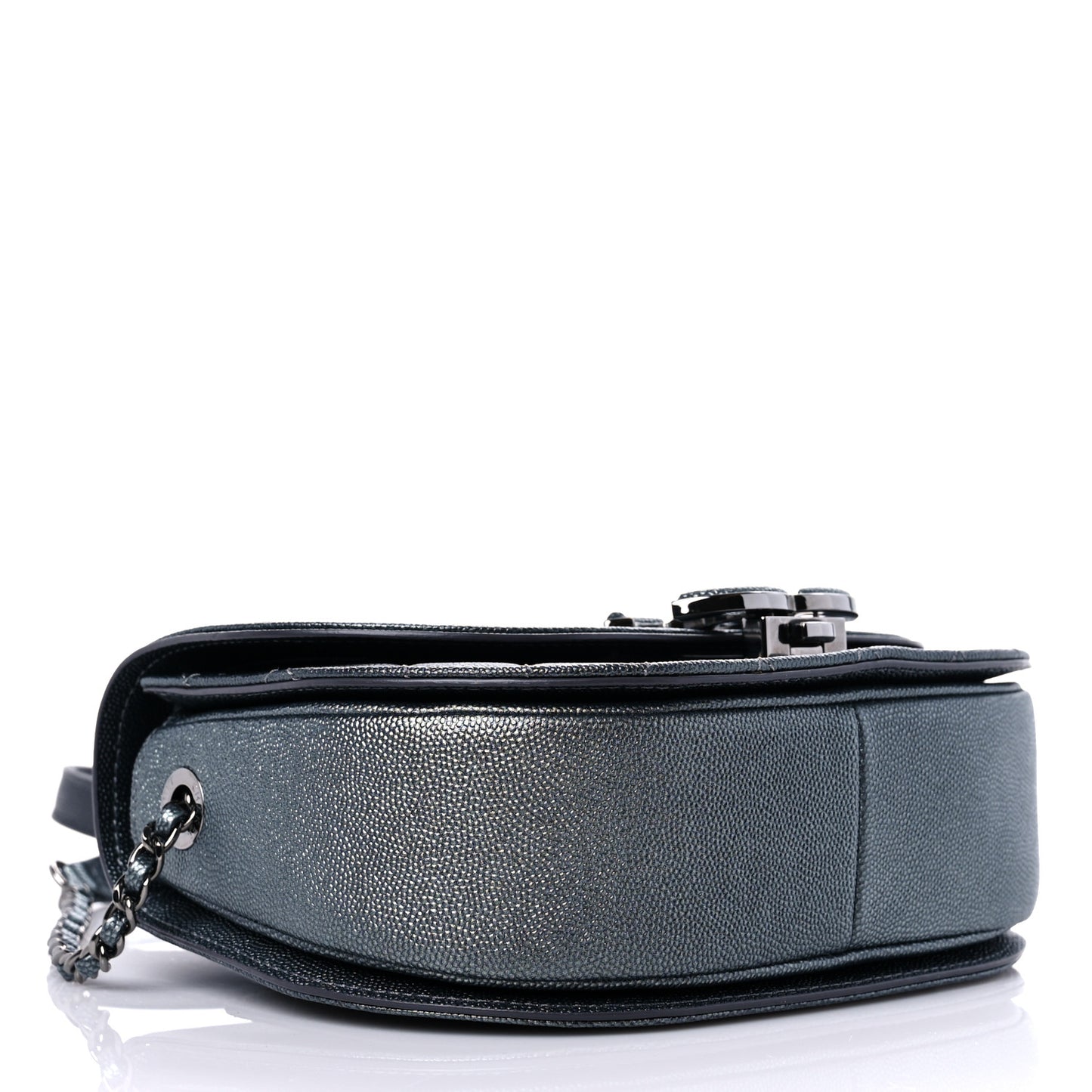 Metallic Caviar Small Coco Curve Messenger Flap Black Ruthenium