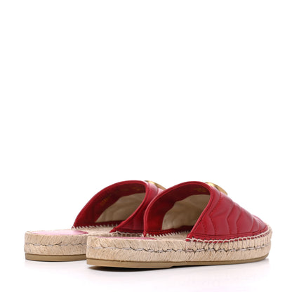 Gucci Nappa Matelasse GG Marmont Espadrille Slippers 37 Hibiscus Red 4 of 15