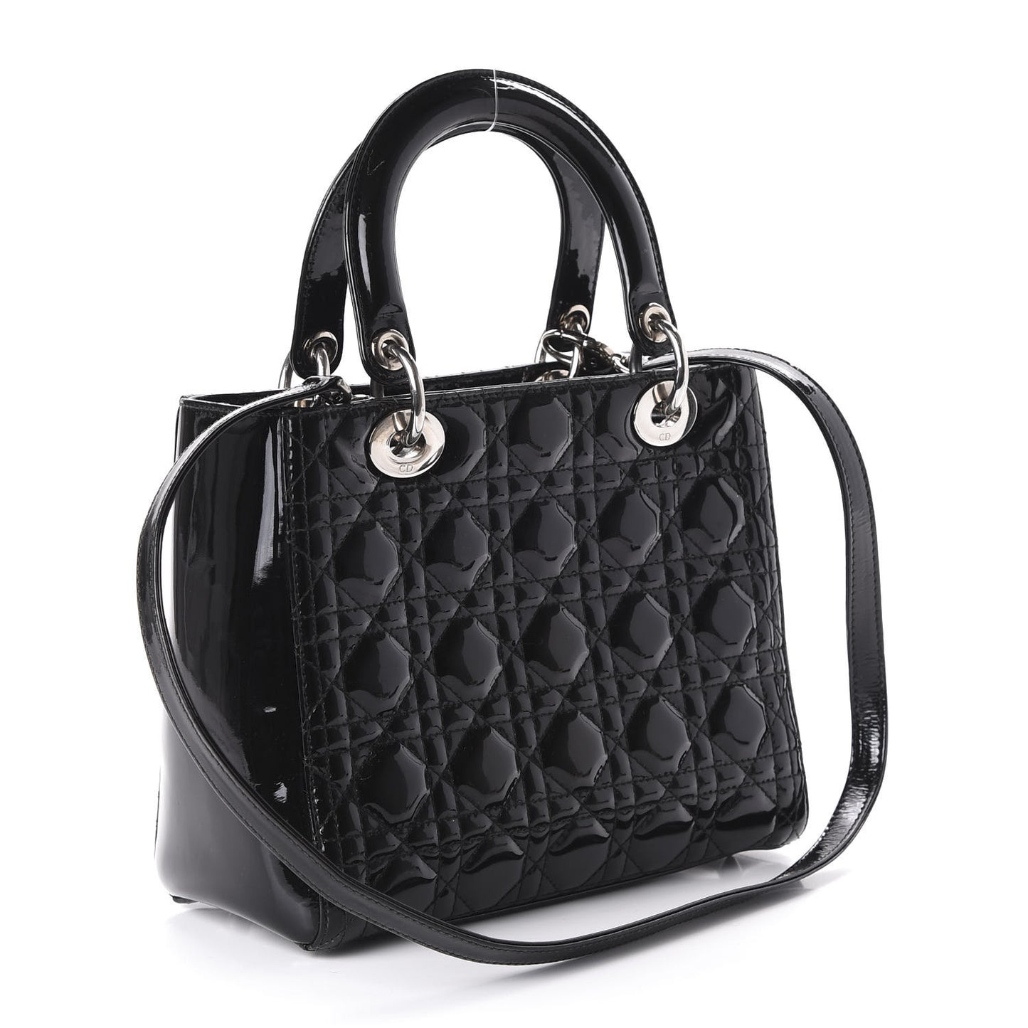 Patent Cannage Medium Lady Dior Black
