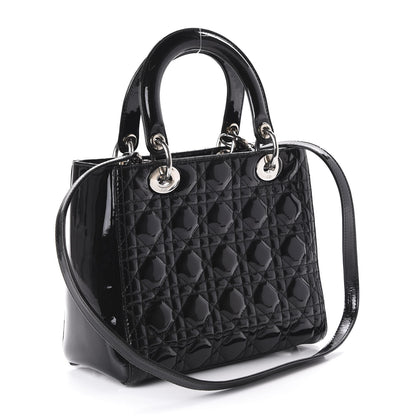 Christian Dior Patent Cannage Medium Lady Dior Black 3 of 9