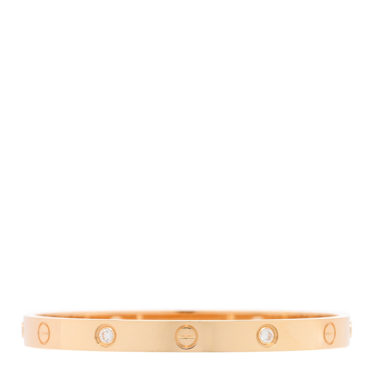Cartier 18K Yellow Gold 4 Diamond LOVE Bracelet 18 1 of 8