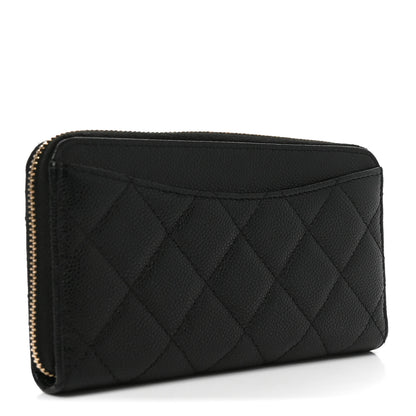 Chanel Caviar Quilted Medium Zip Around Wallet Black 3 of 8