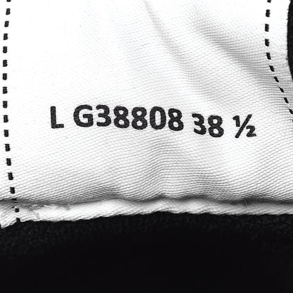 Chanel Grained Calfskin Fabric Womens Logo Sneakers 38.5 White Black 9 of 10