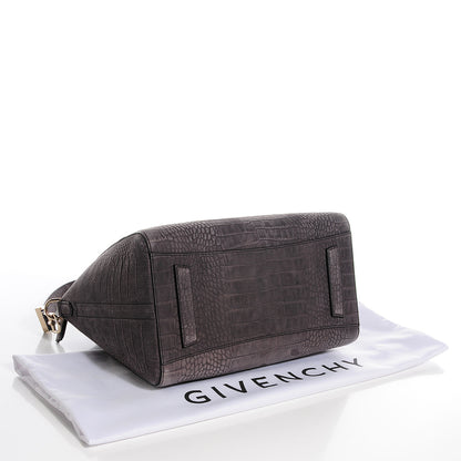 Givenchy Nubuck Crocodile Embossed Medium Antigona Dark Grey 5 of 10