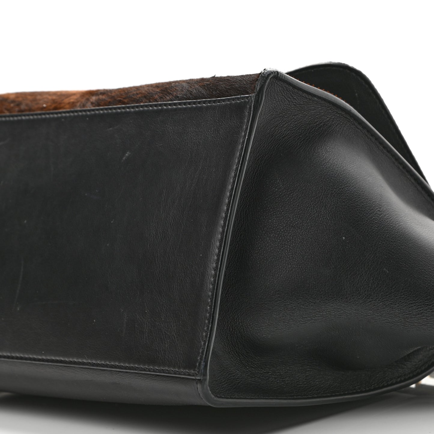 Shaded Pony Hair Calfskin Medium Trapeze Brown