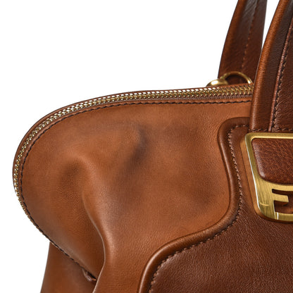 Fendi Capra Vitello Saddle Colorblock Large Chameleon Tote Moro Biscotto 14 of 15