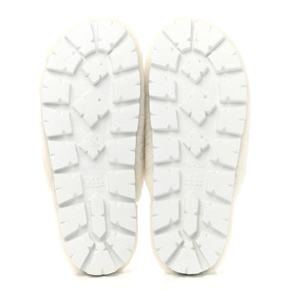 Prada Montone Metal Triangle Logo 20mm Slippers 39 Bianco 7 of 9
