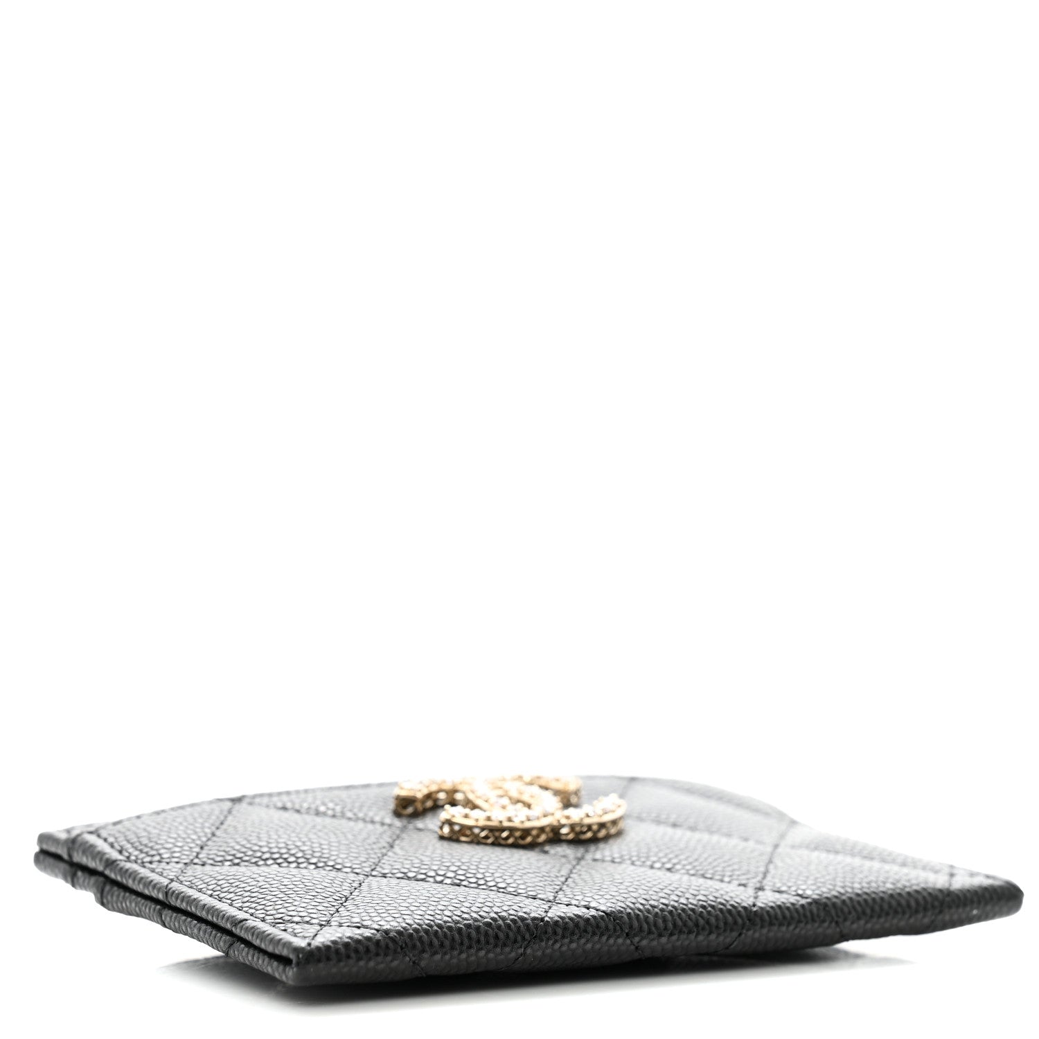 Chanel Caviar Quilted Crystal Card Holder Black 4 of 9