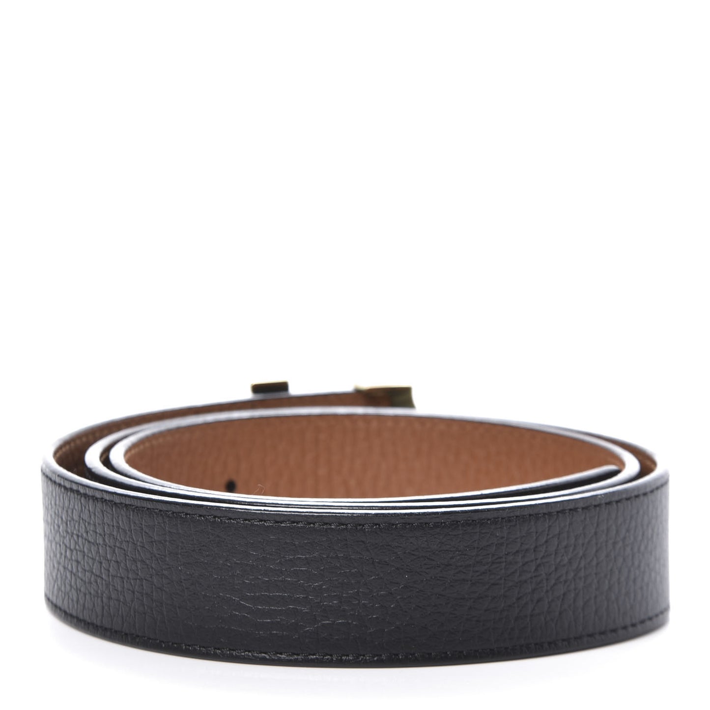 Taurillon Calfskin 40mm LV Initiales Reversible Belt 80 32 Black