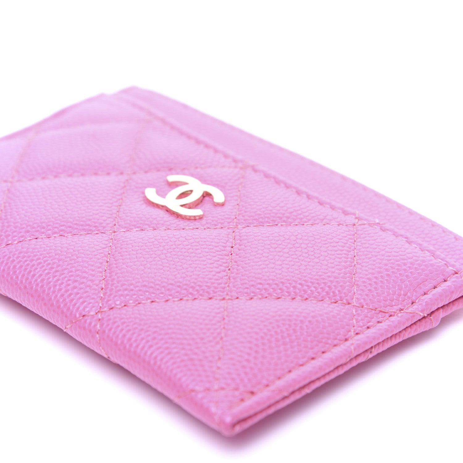 Chanel Caviar Quilted Card Holder Pink 7 of 12