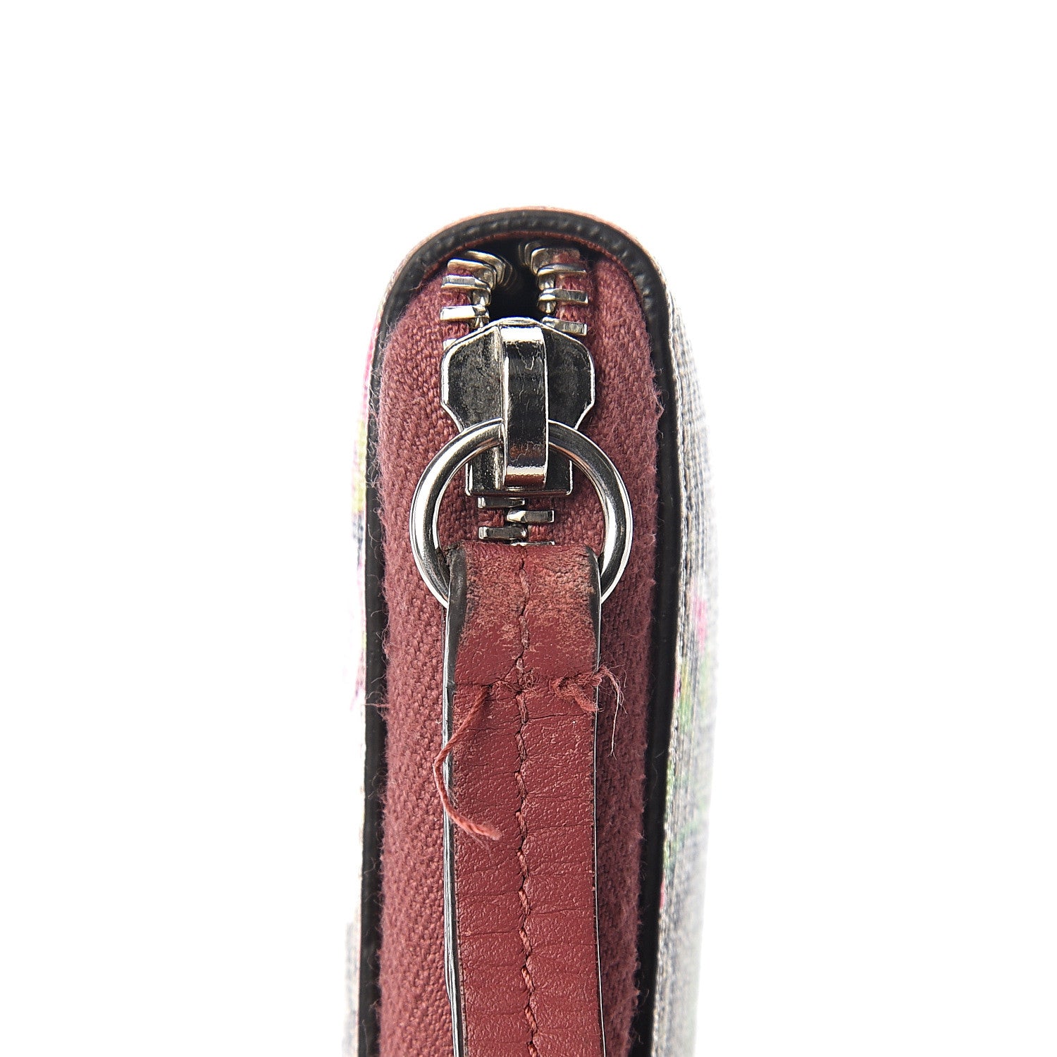 Gucci GG Supreme Monogram Blooms Zip Around Wallet Beige Multicolor Dry Rose 9 of 11