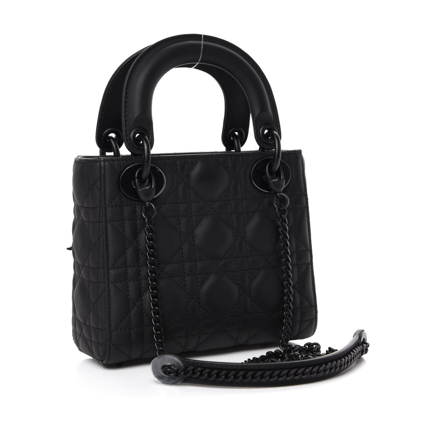 Ultra Matte Calfskin Cannage Mini Lady Dior Black