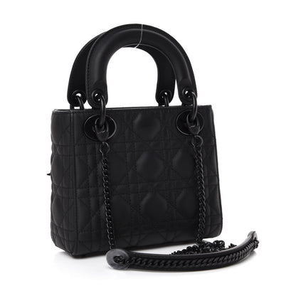 Christian Dior Ultra Matte Calfskin Cannage Mini Lady Dior Black 3 of 11