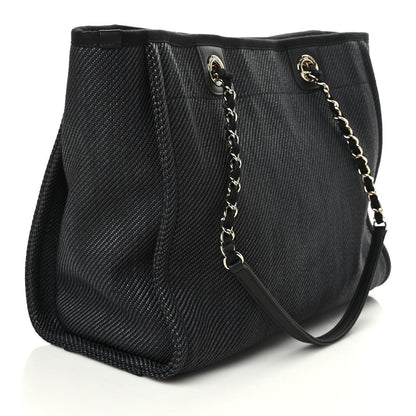 Chanel Mixed Fibers Small Deauville Tote Black 2 of 9