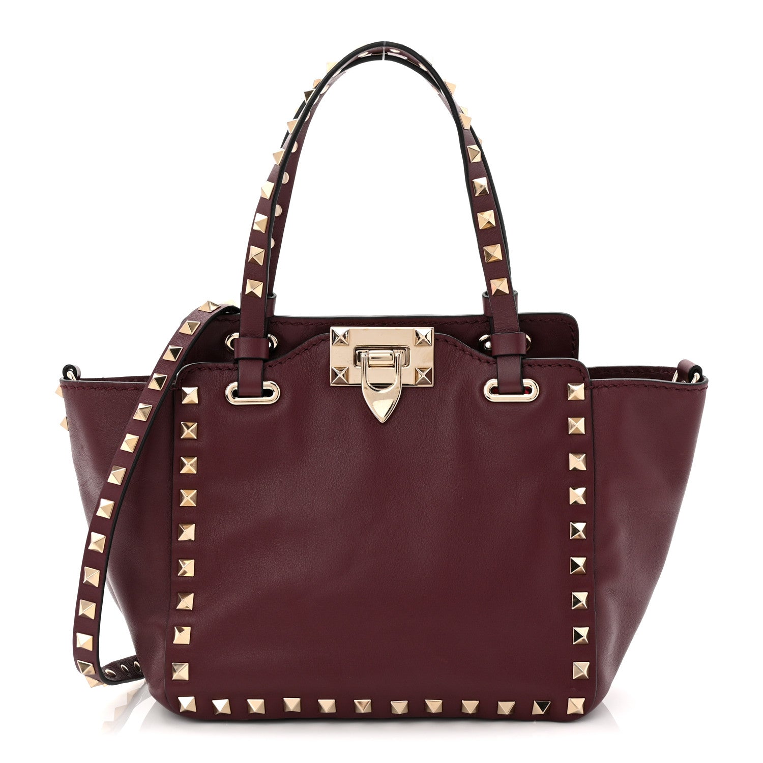 Valentino Garavani Vitello Mini Rockstud Tote Rubin 1 of 9