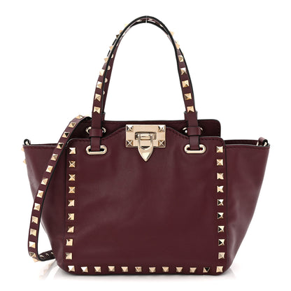 Valentino Garavani Vitello Mini Rockstud Tote Rubin 1 of 9