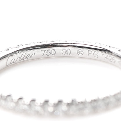 Cartier 18K White Gold Diamond 2mm Etincelle de Cartier Wedding Band Ring 50 5.25 4 of 7