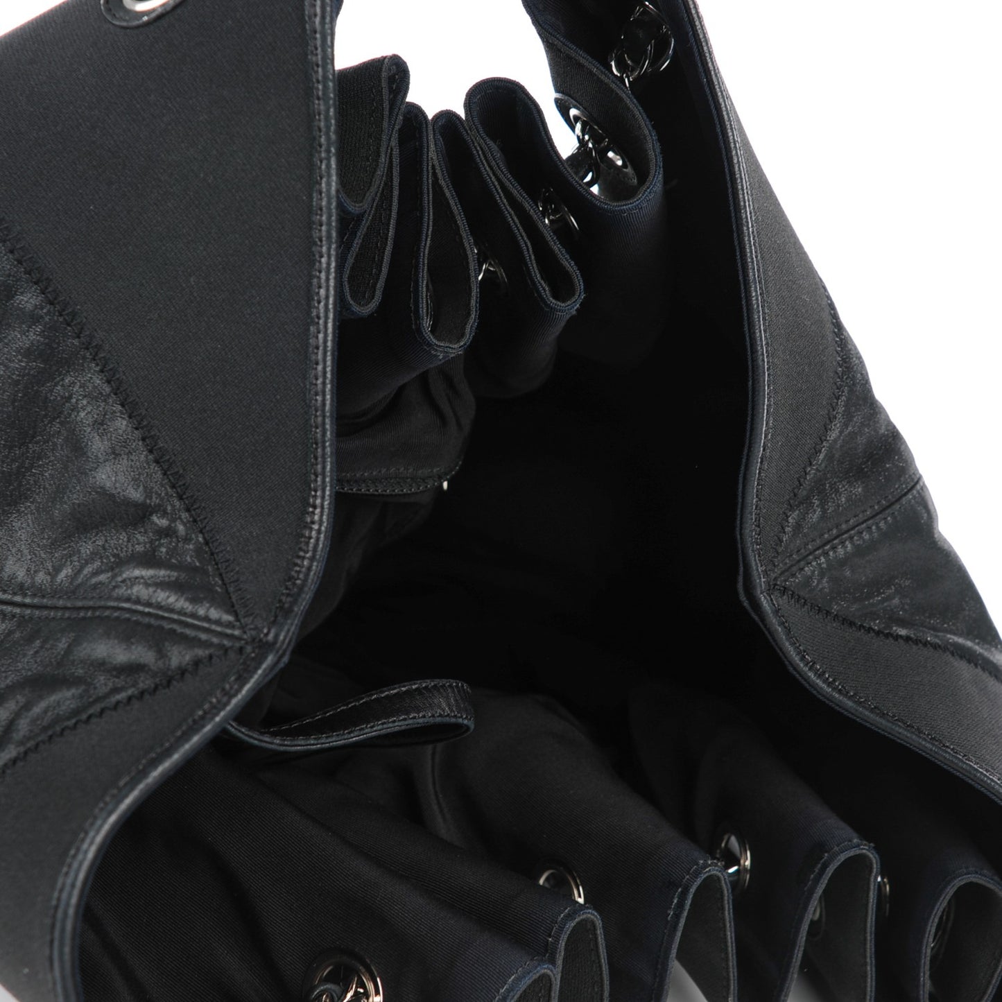 Iridescent Calfskin Large Stretch Spirit Cabas Black