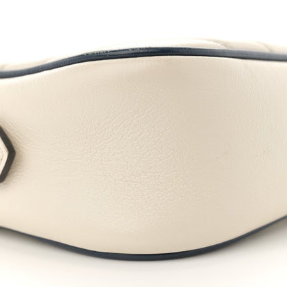 Gucci Vintage Effect Calfskin Matelasse Diagonal Small Torchon GG Marmont Chain Shoulder Bag Mystic White Blue Agata 9 of 15