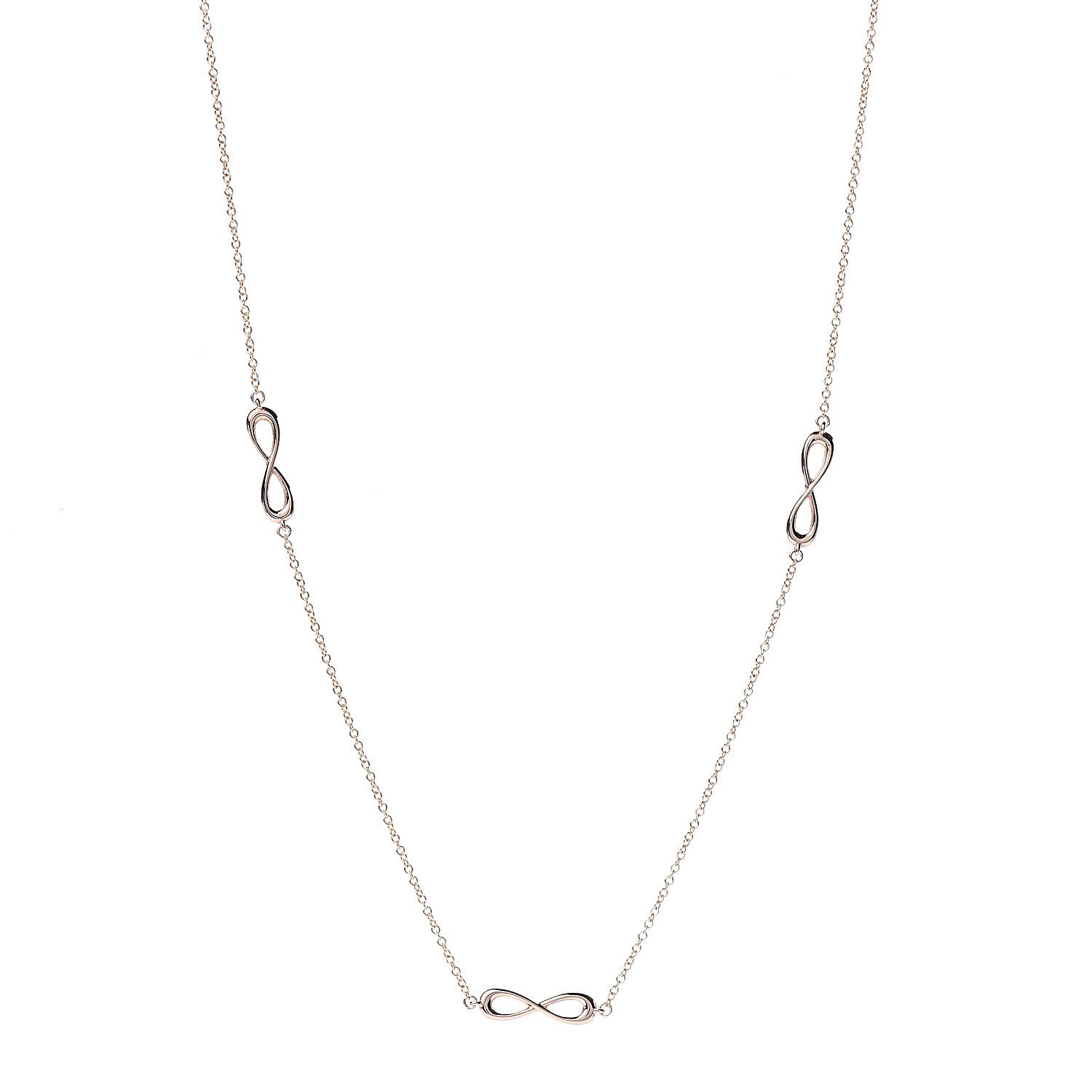 Tiffany 18K Rose Gold Infinity Endless Necklace 1 of 6