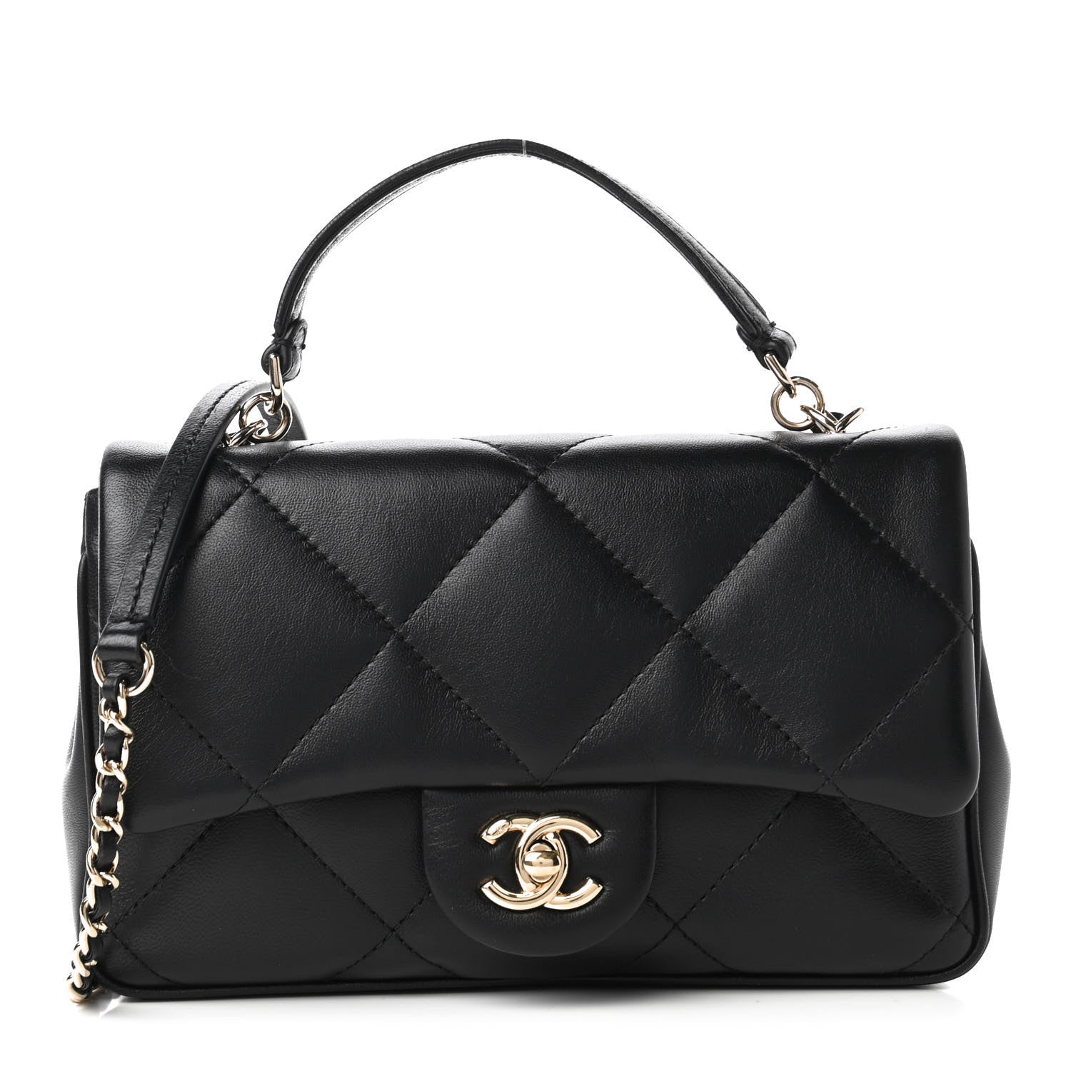 Chanel Lambskin Quilted Small Easy Carry Flap Black 1 of 10