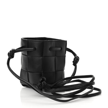 Bottega Veneta Nappa Maxi Intrecciato Mini Cassette Bucket Bag Black 3 of 9