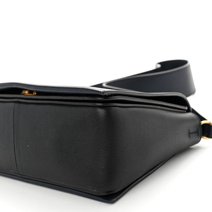 Celine Shiny Smooth Calfskin Medium Frame Shoulder Bag Black Navy 10 of 12