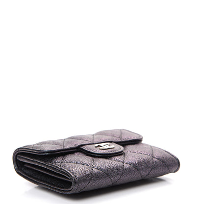 Chanel Iridescent Caviar Quilted Flap Card Holder Wallet Black 3 of 8
