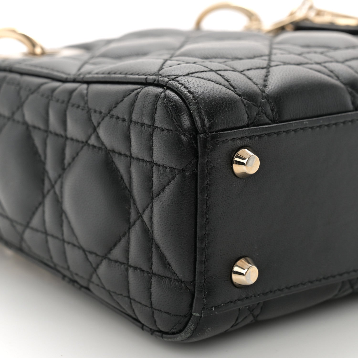 Christian Dior Lambskin Cannage Mini Lady Dior Black 9 of 11
