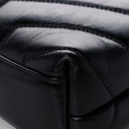 Saint Laurent Calfskin Y Quilted Monogram Toy Loulou Crossbody Bag Black 12 of 18