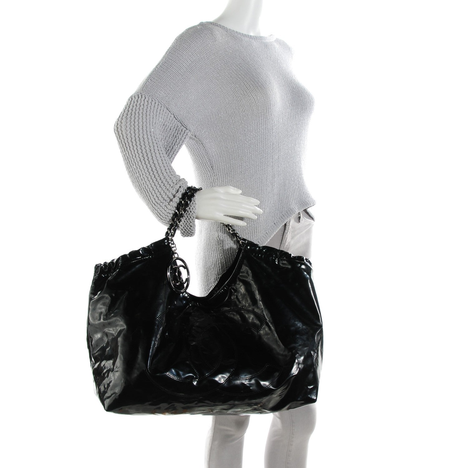 Chanel Vinyl XL Coco Cabas Black 2 of 7