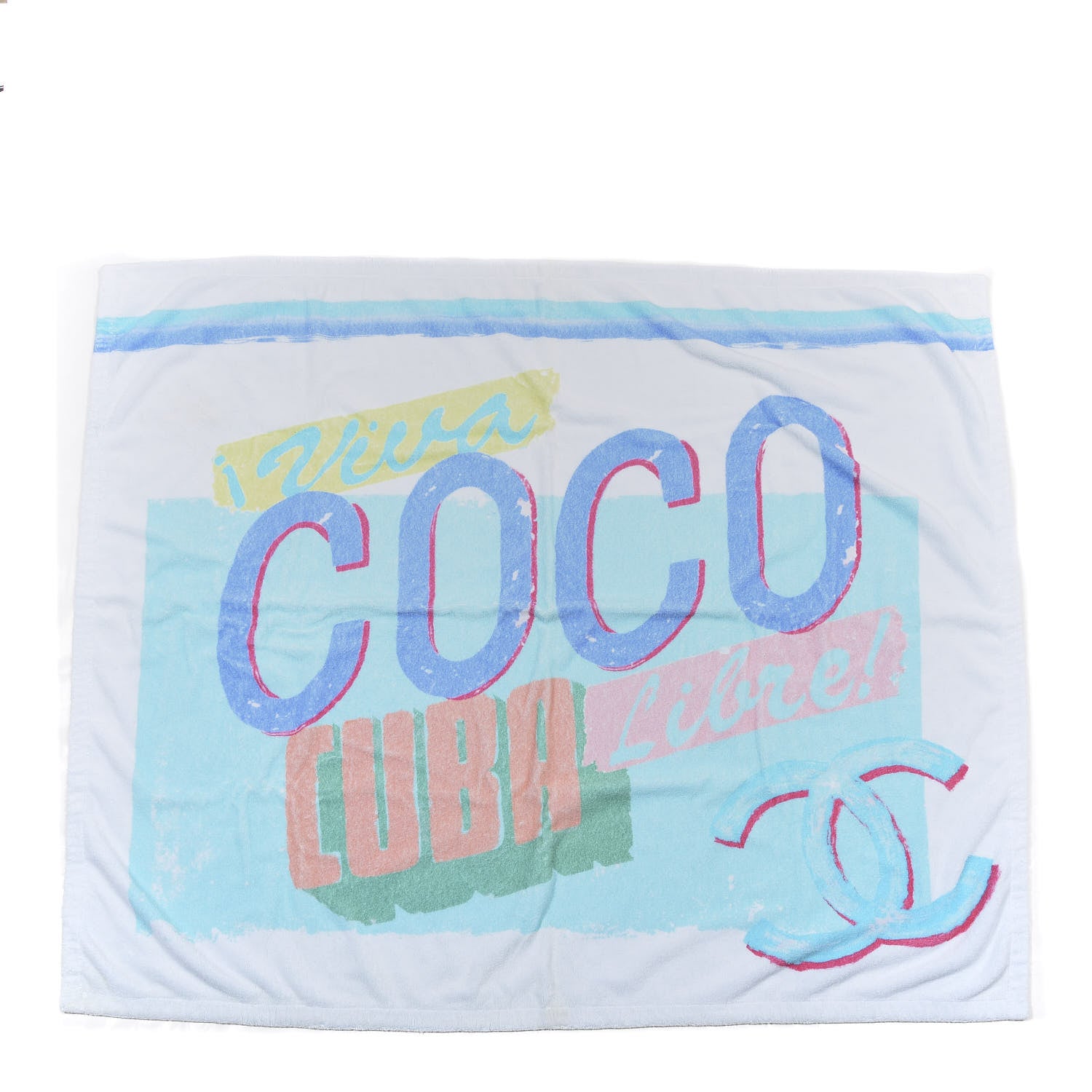 Chanel Cotton Coco Cuba Beach Towel Turquoise 1 of 3